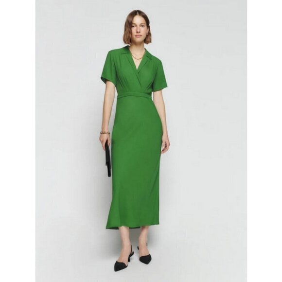 💕REFORMATION PETITES💕 Danika Dress ~ Palm Green Petite Small NWT - Picture 4 of 16